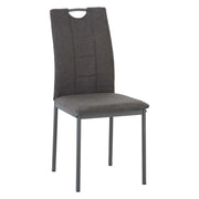 Set di 4 Sedie Ellen In Tessuto Grigio Scuro