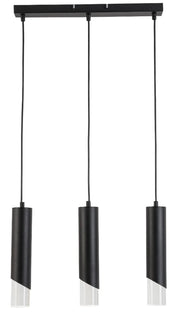 Lampada a sospensione industriale Hardin 3 luci nera E27 Reality