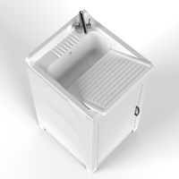 Mobile Lavatoio 45x50x85 cm 1 Anta in Resina Bianco