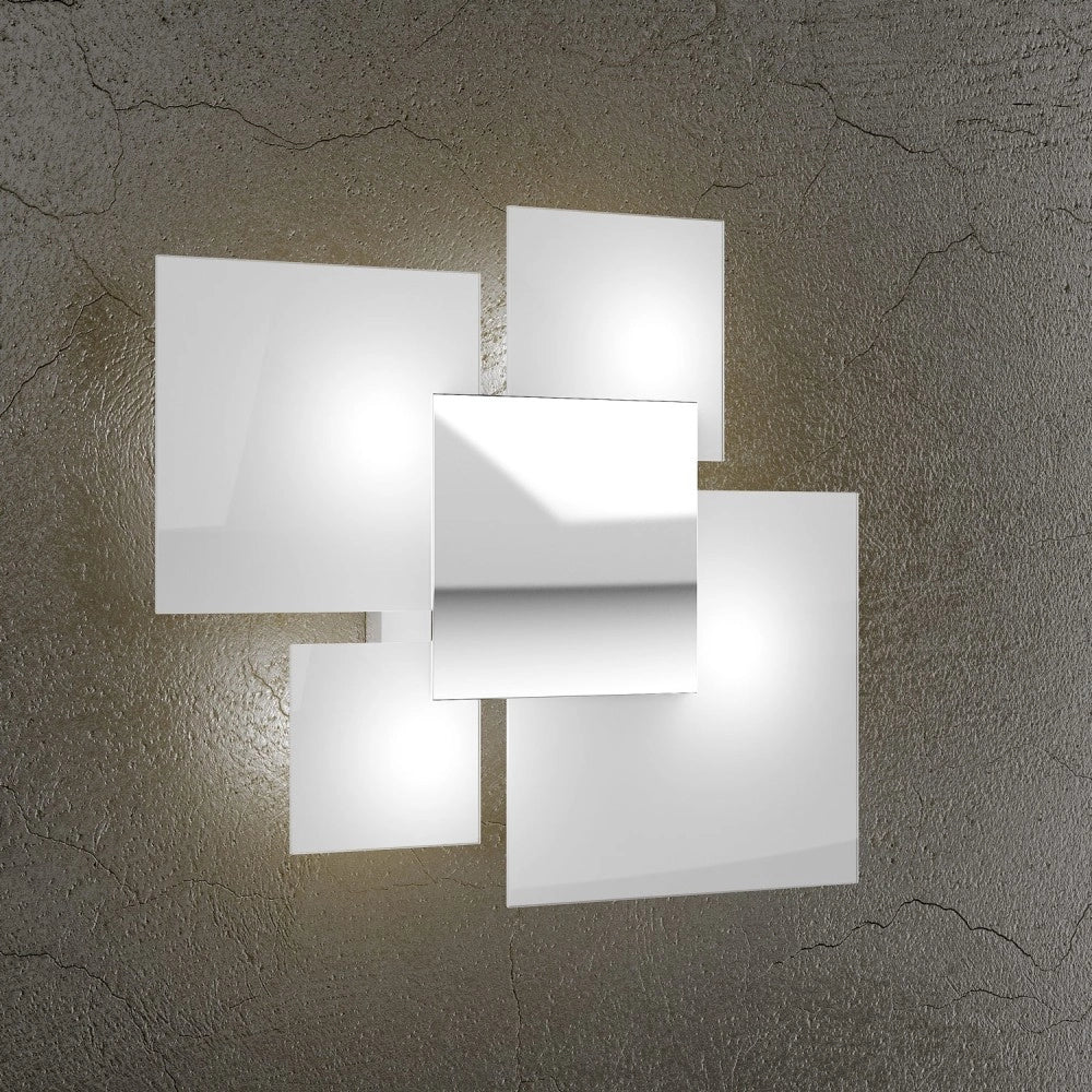 Lampada da soffitto moderna 1088/45-BI Vetri Bianchi 4xG9