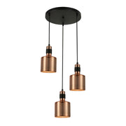 Italux Restenza lampadario moderno rame/nero 3xE27 dimmer
