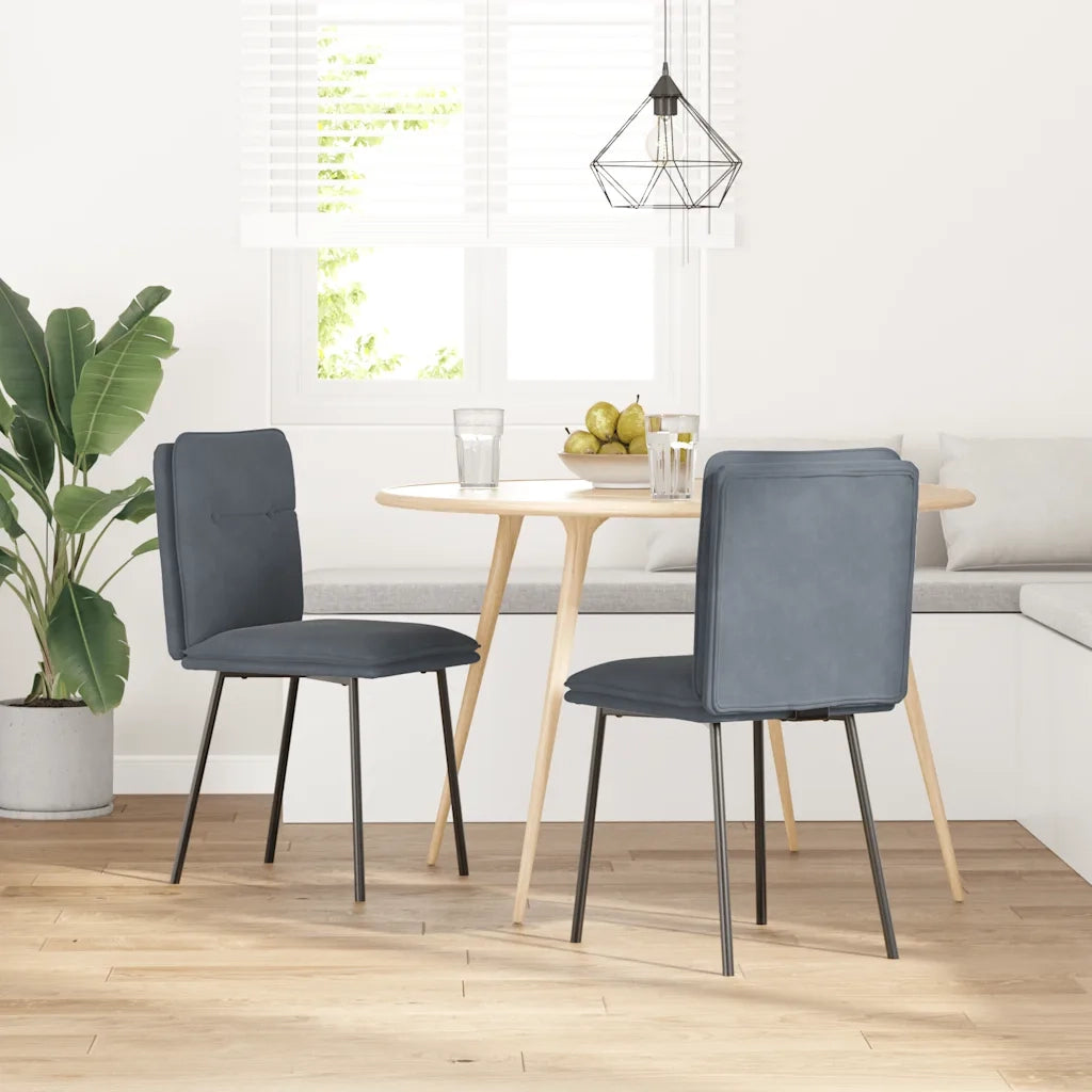 Sedie da Pranzo 2 pz Grigio Scuro in Velluto 4101310