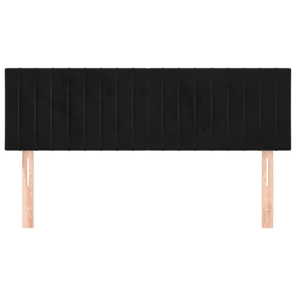 Testiera | Testata Nera 144x5x78/88 cm in Velluto