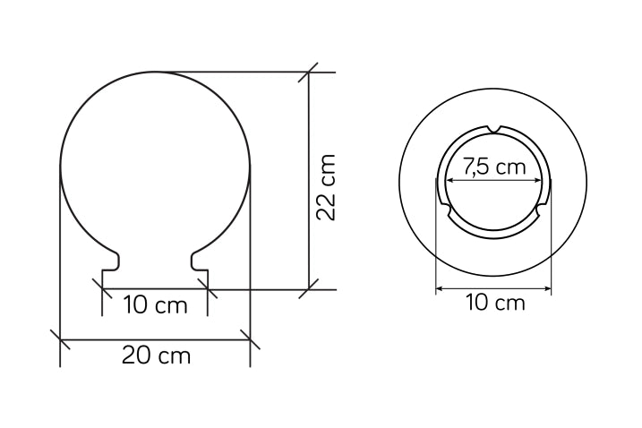 Paralume globo fumé Ø20 cm SU-MA