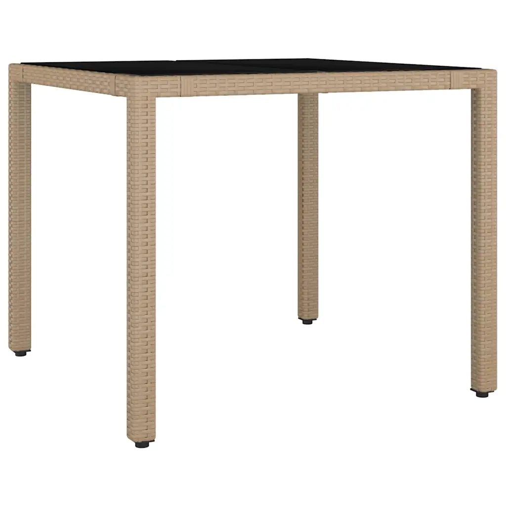 Set da Pranzo per Giardino 3 pcs Beige polyrattan