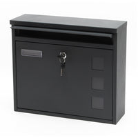 Cassetta postale singola V12 in acciaio verniciato a polvere antracite con finestrelle e vetrino portanome