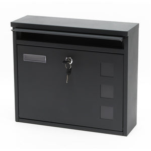 Cassetta postale singola V12 in acciaio verniciato a polvere antracite con finestrelle e vetrino portanome
