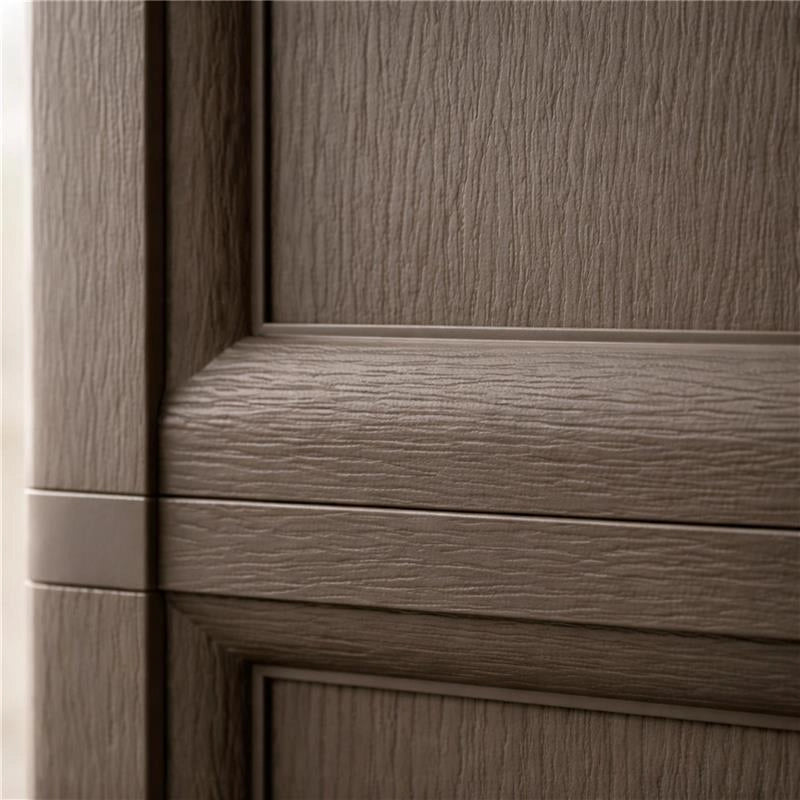 ARMADIO 3 ANTE WENGÉ 118X43X85,5 CM CON PUNTALI E ANTE EFFETTO LEGNO – MOBILE CONTENITORE MULTIUSO PER SALOTTO E BALCONE COPERTO