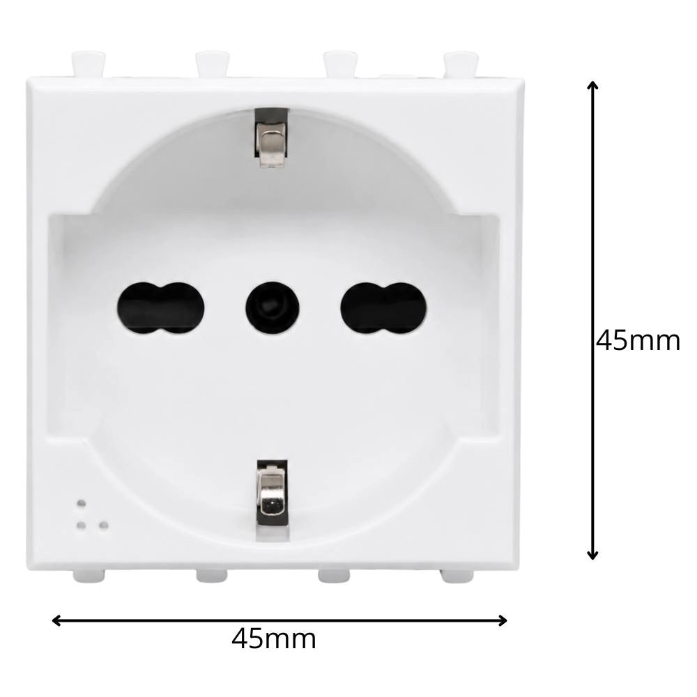 Presa schuko bipasso 2p+t 10/16a 250v serie s44