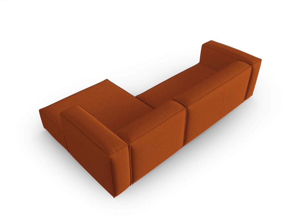 Cosmopolitan Design - Divano angolare destro "Mackay" 4 posti in velluto strutturato terracotta 