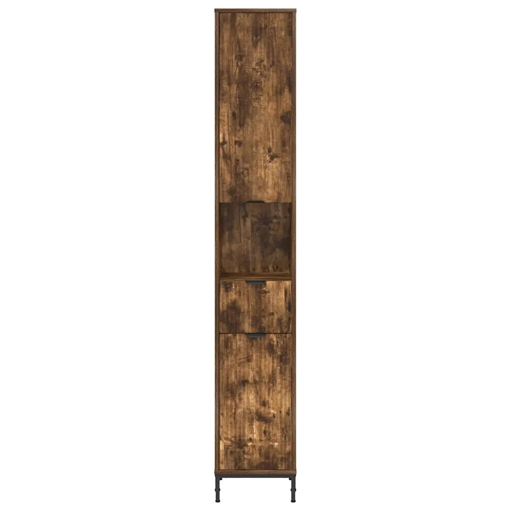 Mobile da Bagno | Armadio da bagno con cassetto Rovere fum¨¦ 31,5 x 33 x 190 cm