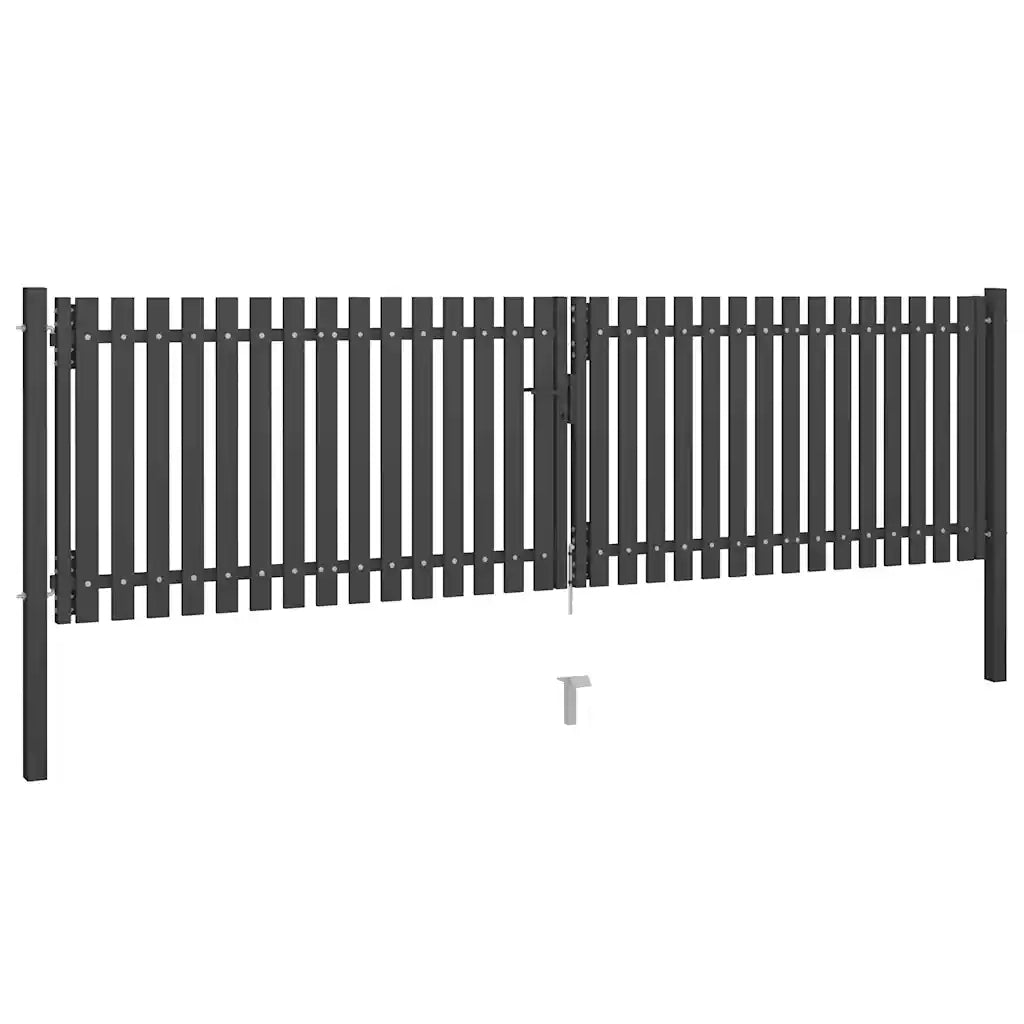 Cancello per Recinzione da Giardino in Acciaio 400x75 cm Antracite 146333