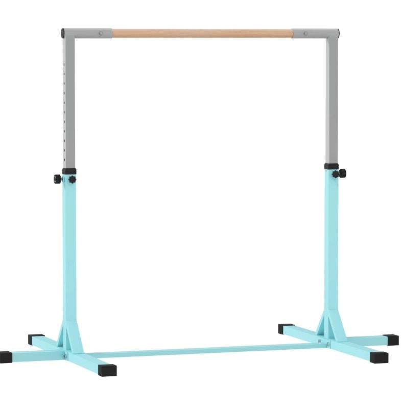 Sbarra ginnica bambini regolabile 92-150 cm ciano, acciaio e faggio