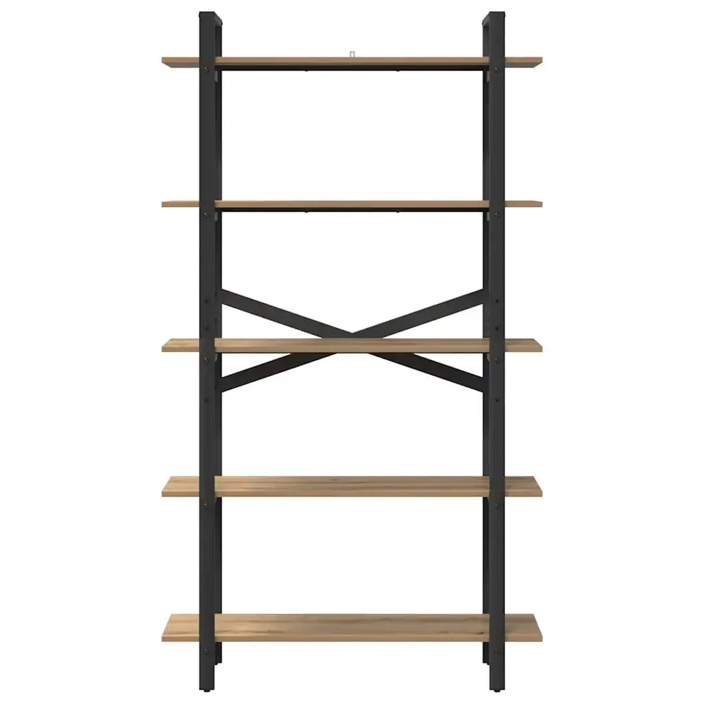 Libreria-Scaffale per Libri-Mobile di Stoccaggio Rovere artigianale 100 x 33,5 x 178 cm