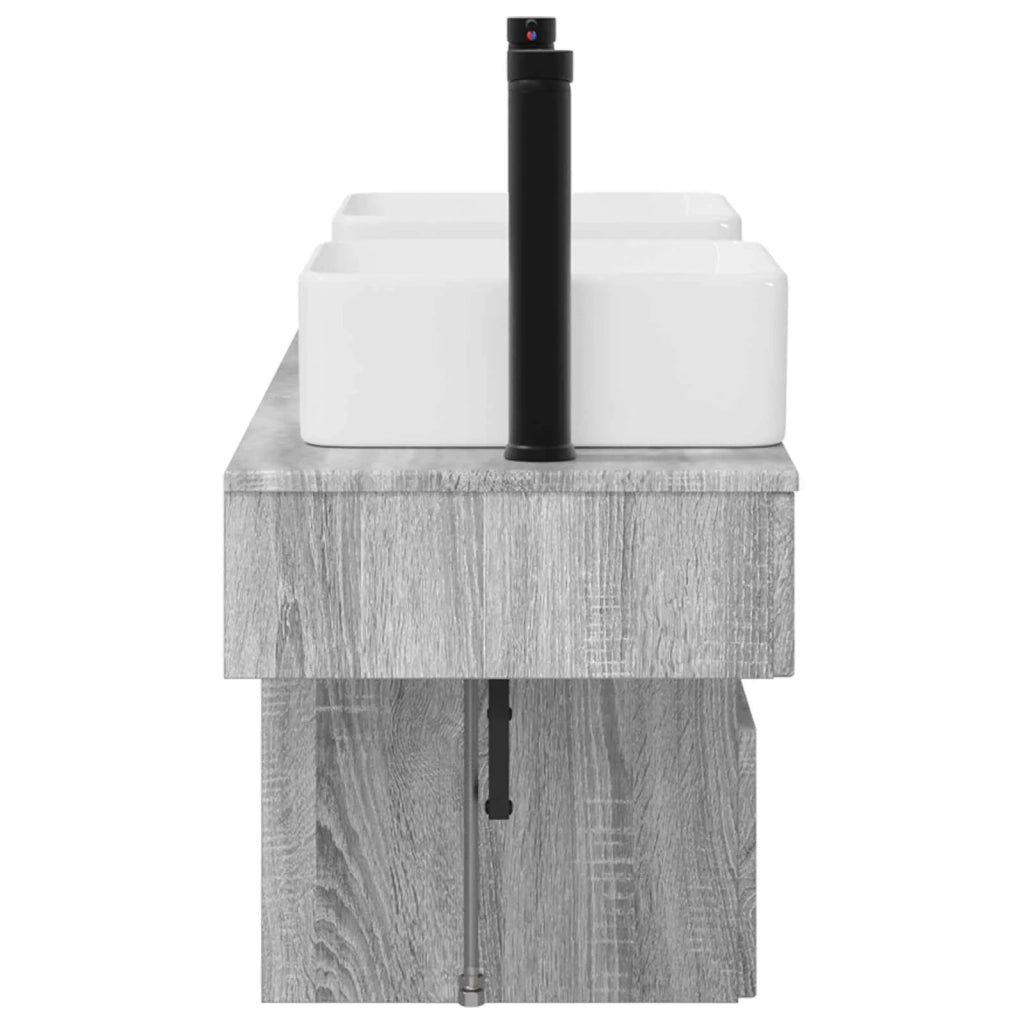 Set di mobili per il bagno 3 pz Sonoma grigio 3405603