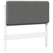 Testiera | Testata imbottita Bianco e grigio chiaro 80 cm Pino massello