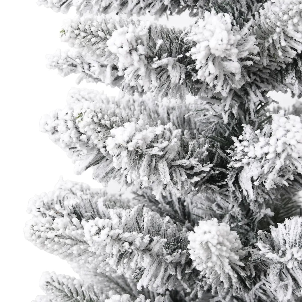 Albero Natale Artificiale Sottile Neve Floccata 180cm PVC e PE 345195