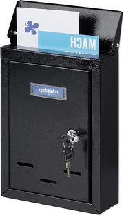 Cassa postale a muro con nome e 2 chiavi - Metallo - 265 x 19 x 65 cm - Nero