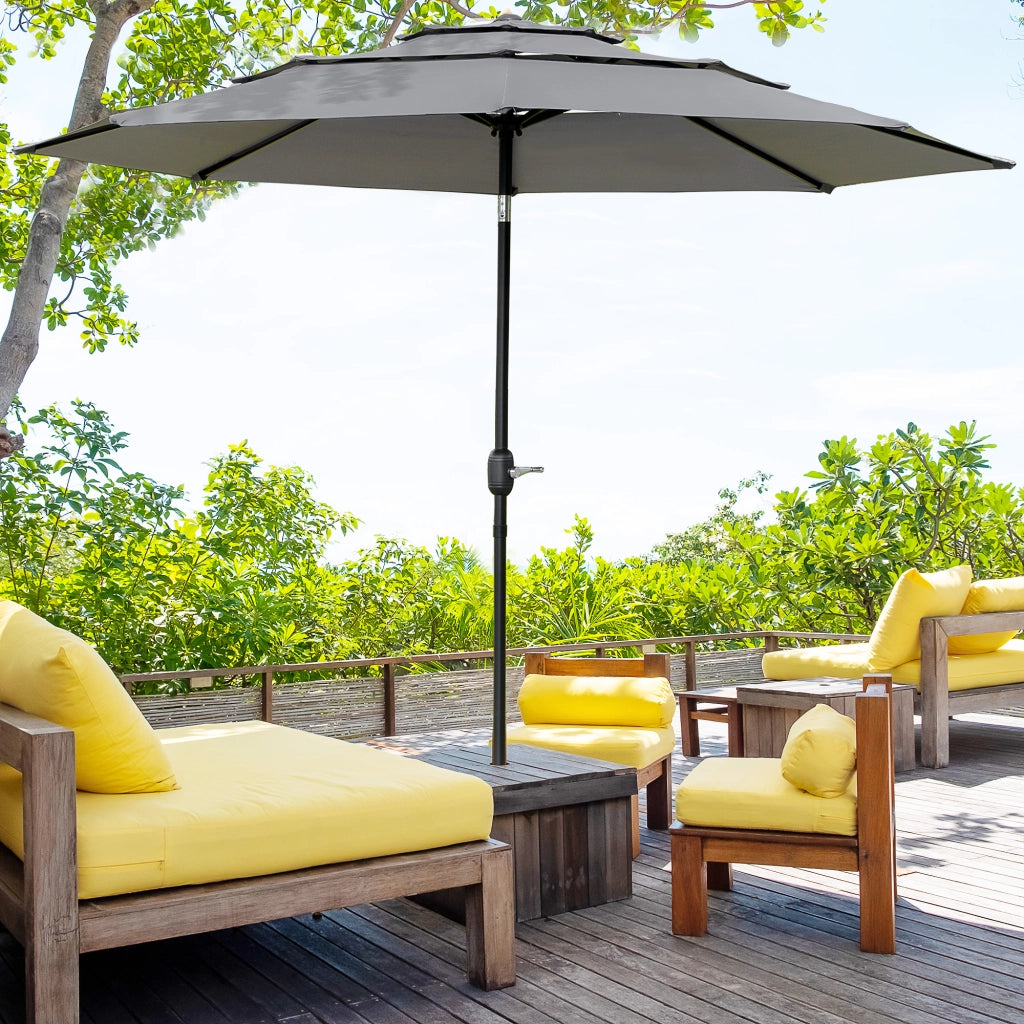 Ombrellone da giardino inclinabile ? 2,85 m ¨C Zephmum ¨C Grigio 180 g/m2