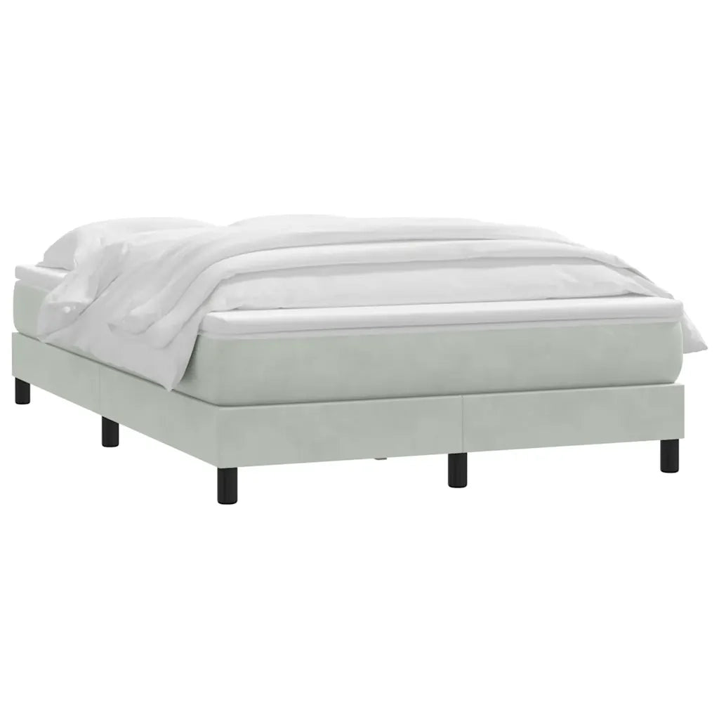 Giroletto a Molle con Materasso Grigio Chiaro 160x220cm Velluto 3315975