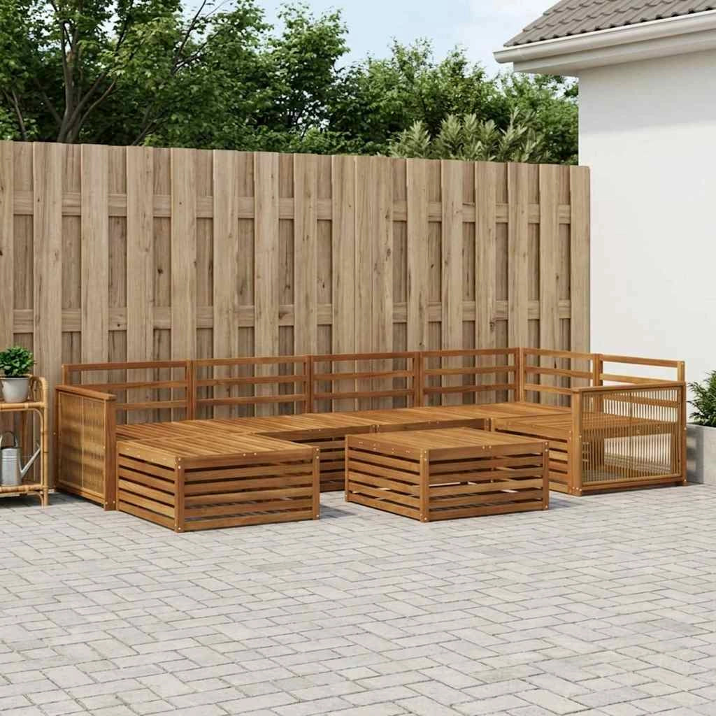 Set di divani da esterno 7 pz Naturale 3383597