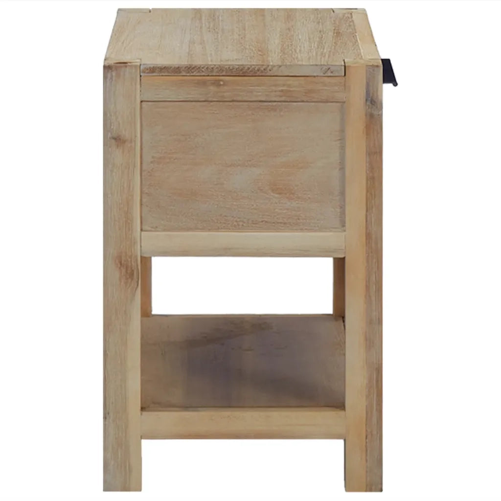 Comodino con Cassetto 40x30x48 cm in Legno Massello di Acacia cod mxl 30942