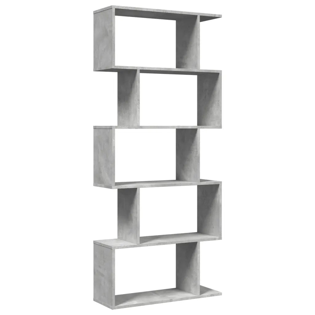 Libreria Divisorio 5Piani Grigio Cemento 70x24x161cm Truciolato 858096