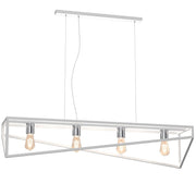 Lampadario industriale metallo bianco/cromo Gote 4xE27 Luminex