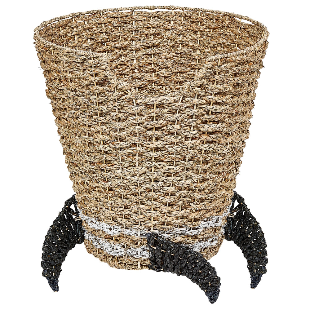 Cestino in vimini Razzo Cesto di giocattoli intrecciato in seagrass naturale Accessorio per la camera dei bambini