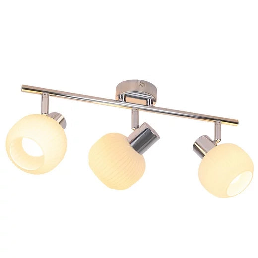 ZMH Faretto da soffitto a 3 luci Lampada da soffitto in vetro bianco vintage E14 per soggiorno