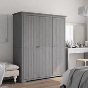 Armadio BODO 146x53,5x173 cm in Legno Massello di Pino Grigio 355064