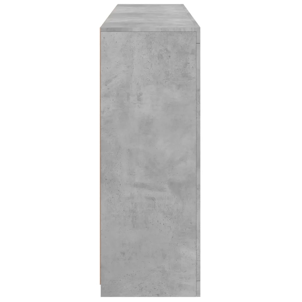 Credenze con Luci LED 3 pz Grigio Cemento in Legno Multistrato 3209131