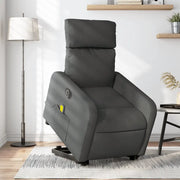Poltrona Alzapersona Massaggi Elettrica Grigio Scuro Tessuto 3206727