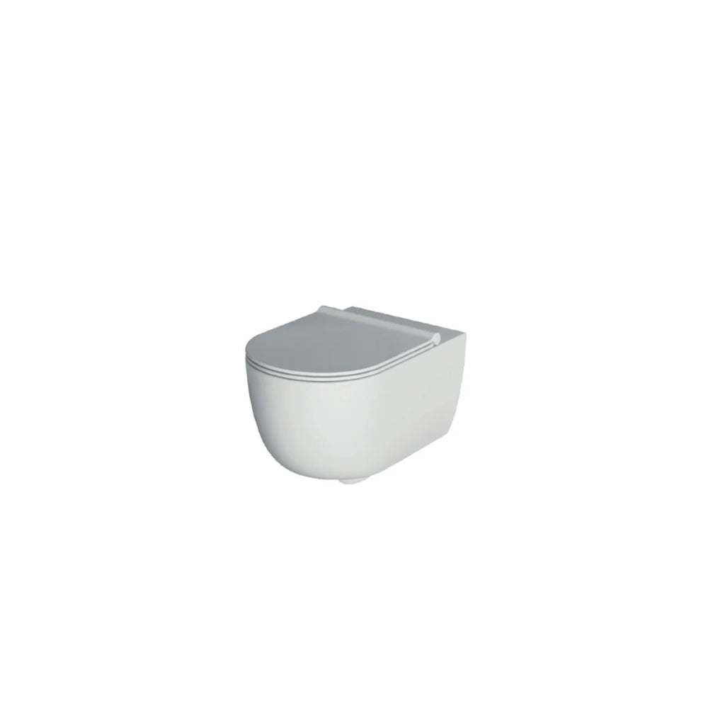 Coppia Di Sanitari Alice Ceramica Sospesi Senza Brida Bianco Opaco "Unica 55"