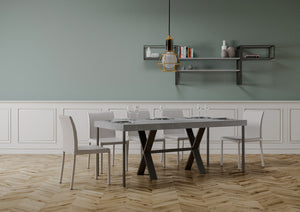 Consolle Allungabile 90-300x40x77 cm in Nobilitato Grigio