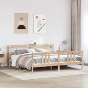 Giroletto con Testiera-Struttura Letto con testiera 200x200 cm in Legno Massello di Pino 952306