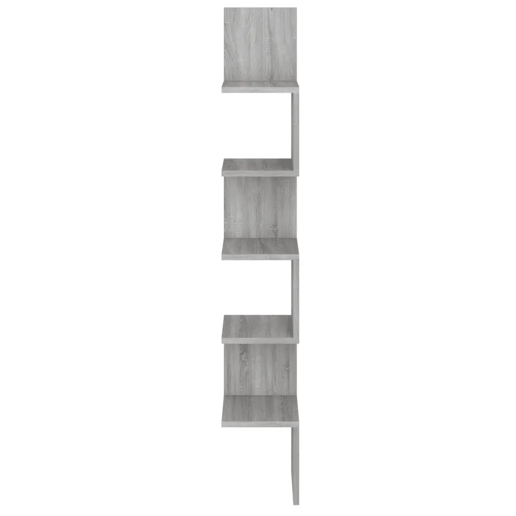 Mensola Angolare Grigio Sonoma 20x20x127,5 cm Truciolato 815211