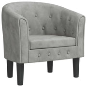 Poltrona | Sedia Relax Cabriolet Grigio Chiaro in Velluto