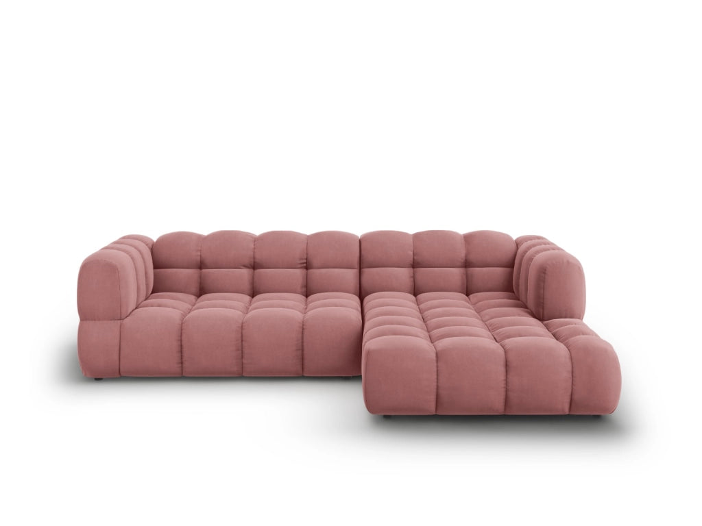 Cosmopolitan Design - Divano angolare modulare destro "Sky" 4 posti in velluto salmone 