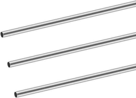 Set di Tubi in Acciaio Inossidabile - 12mm di Diametro Esterno - 300mm di Lunghezza - 0.2mm di Diccia - Set di 3 - Resistente alla Corrosione e Leggero - Tubi in Acciaio