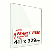 411 x 329 x 4 mm - Vetro per stufa a legna - vetro camino di ricambio - vetro per caminetto resistente al fuoco - France Vitre