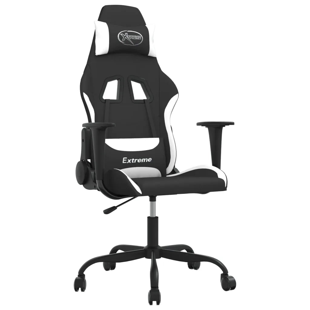 Sedia da Gaming Nero e Bianco in Tessuto cod mxl 77363