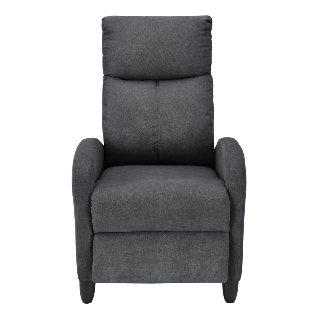 Poltrona Relax Bregenz con Schienale Reclinabile e Poggiapiedi Ribaltabile - Tessuto Grigio Scuro [en.casa]