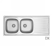 Lavello appoggio in acciaio inox 116x50 gocciolatoio DX  - Cromo