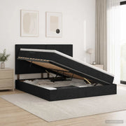 Letto con contenitore LED e materasso Nero 160 x 200 cm Tessuto 3459956