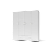 Armadio 4 ante e 2 cassetti Seba4 160x51,6x177h colore bianco