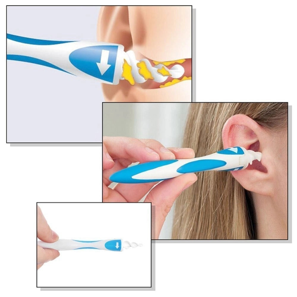 Trade Shop - Pulisci Pulitore Per Orecchie Elimina Rimuovi Leva Cerume Cotton Fioc A Spirale -