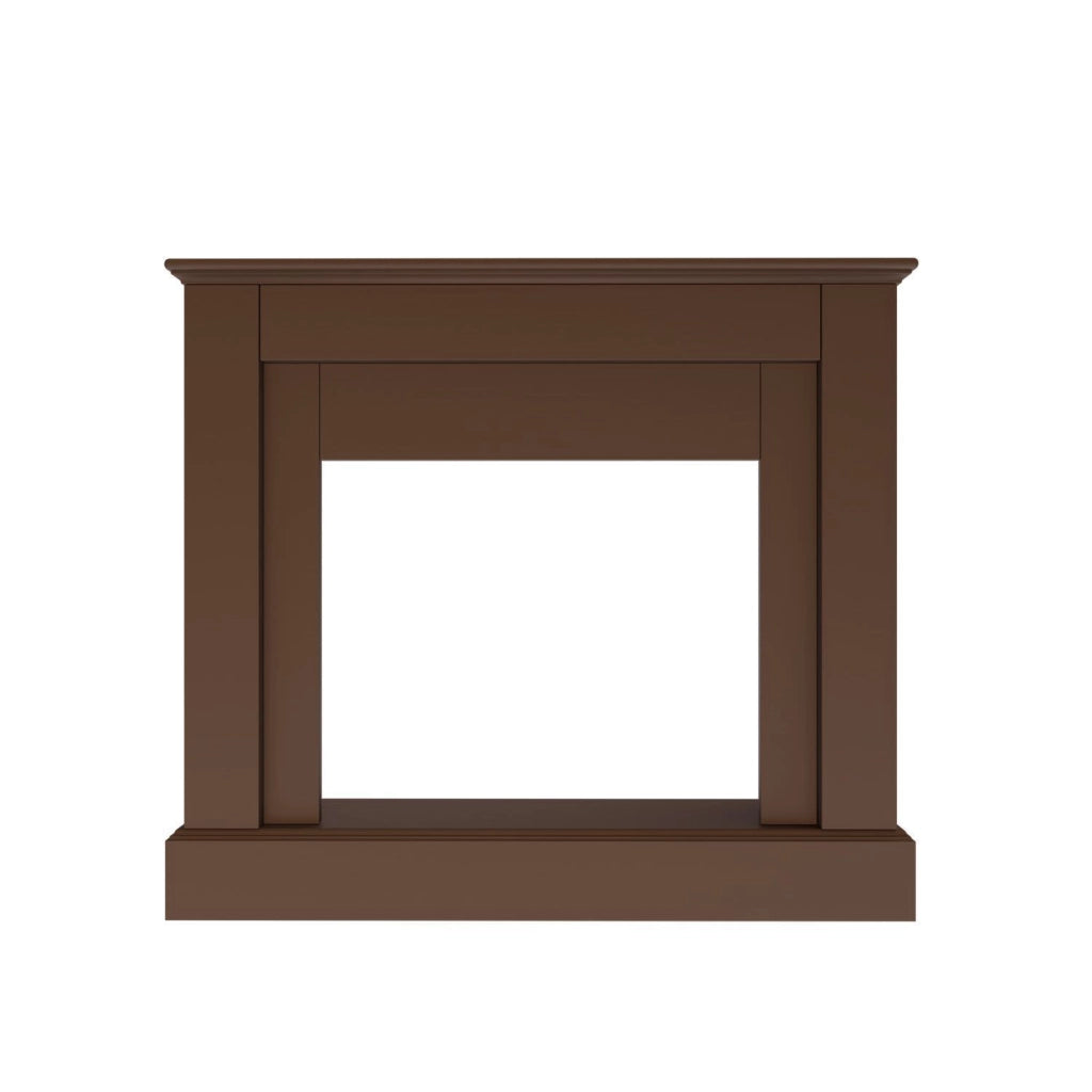 Cornice in legno MDF marrone per caminetto compatibile con inserto elettrico Vulcano da 60 cm di facile montaggio Prodotto in Europa MPC Camillo