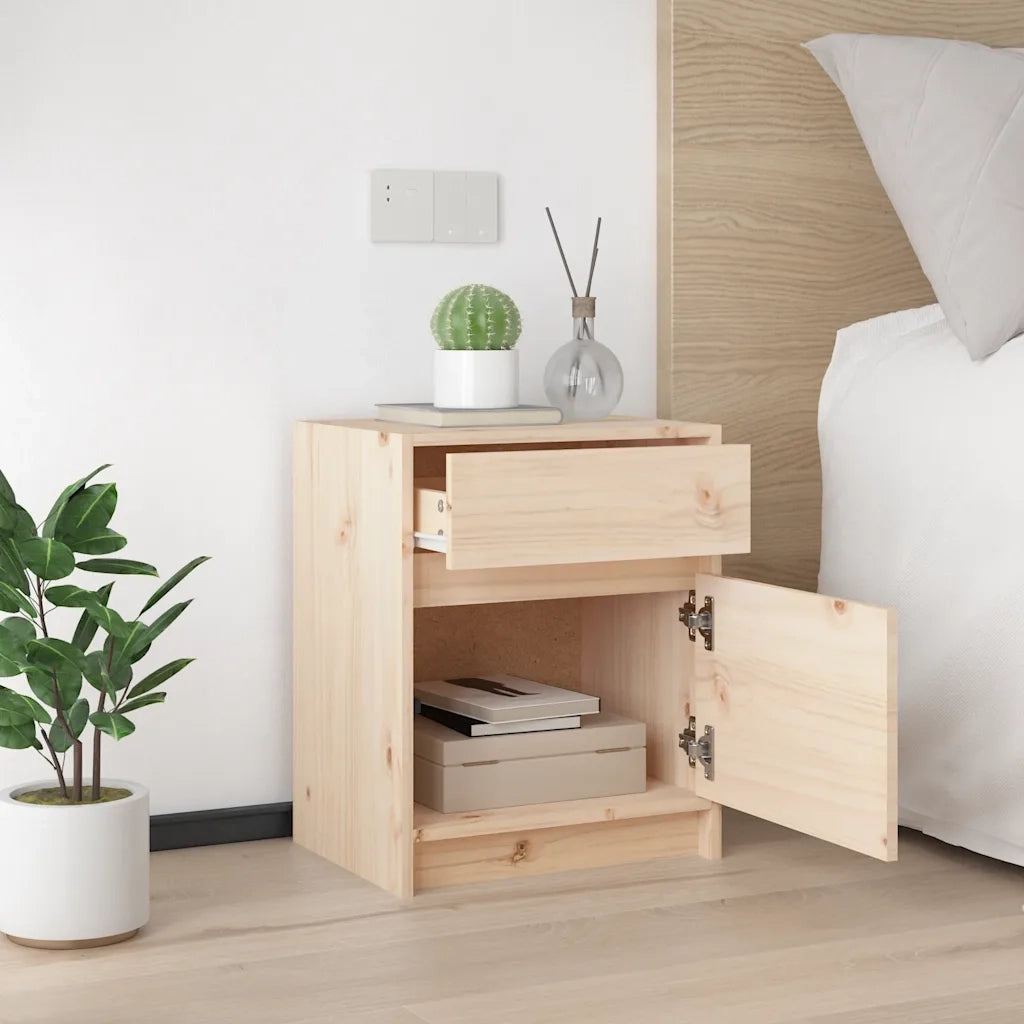Comodino 40x31x50 cm in Legno Massello di Pino 808123