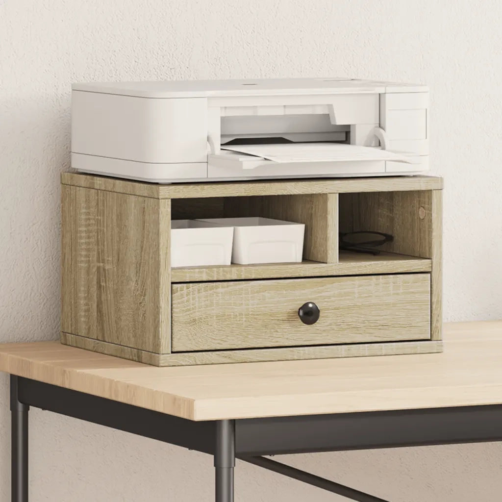 vidaXL Supporto Stampante Rovere Sonoma 40x32x22,5cm Legno Multistrato